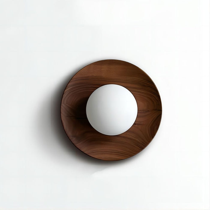 Lampada da parete in legno Ozon – Legno – Naturale – Ø 30 cm – Minimalista