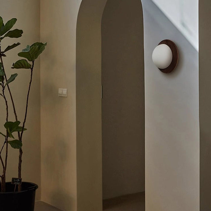Lampada da parete in legno Ozon – Legno – Naturale – Ø 30 cm – Minimalista