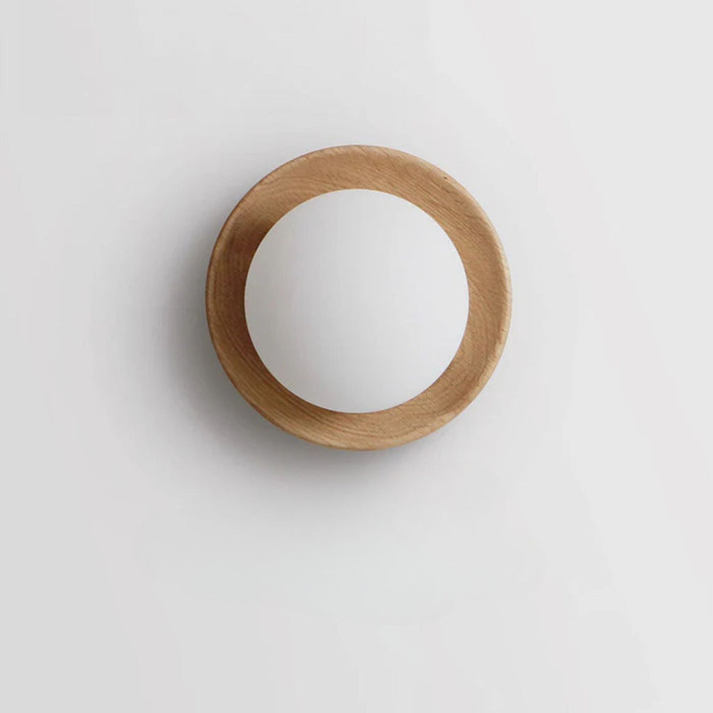 Lampada da parete in legno Ozon – Legno – Naturale – Ø 30 cm – Minimalista