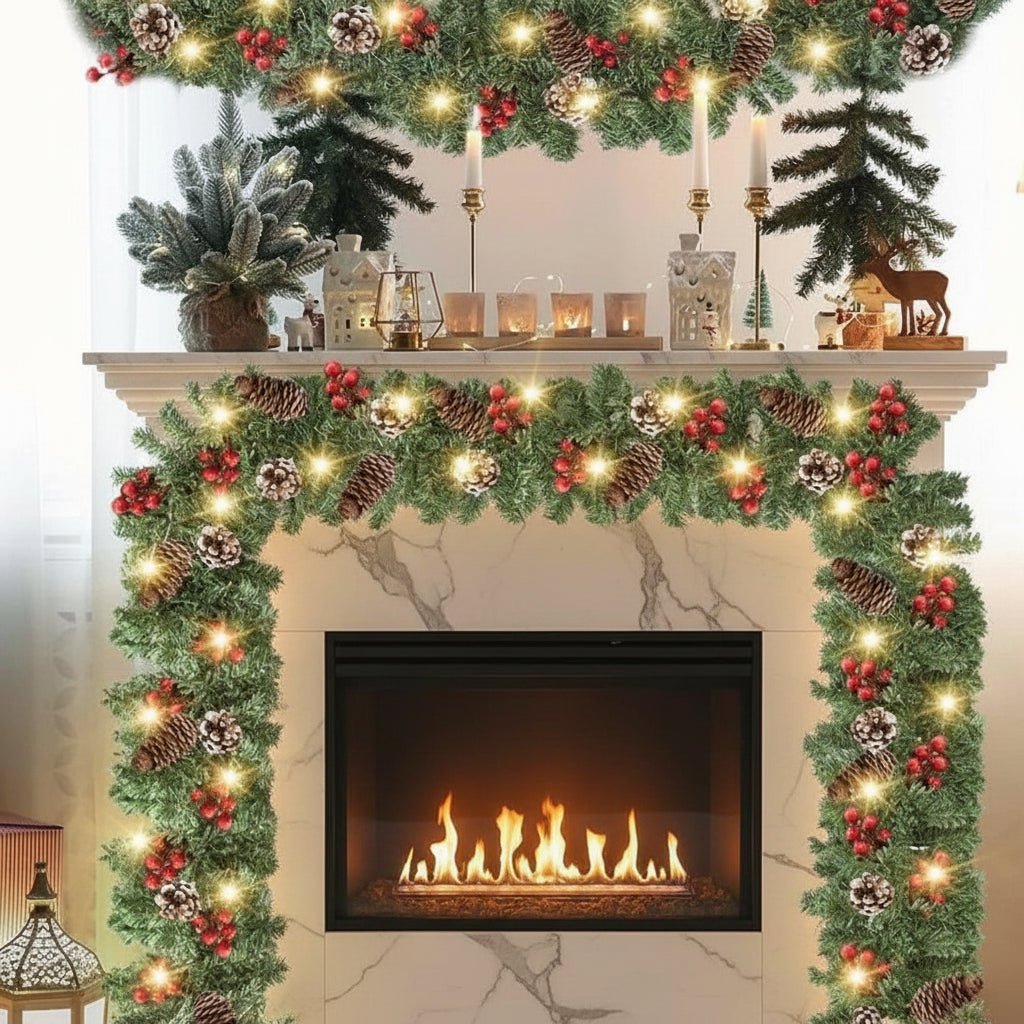 Ghirlanda di Natale con 50 LED e Timer – Decorazione Natalizia Illuminata