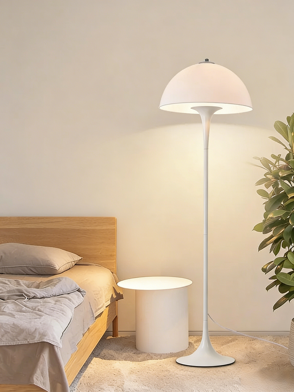 Lampada Panthella – Lampada da Tavolo Champignon di Metà Secolo con Luce Morbida Diffusa