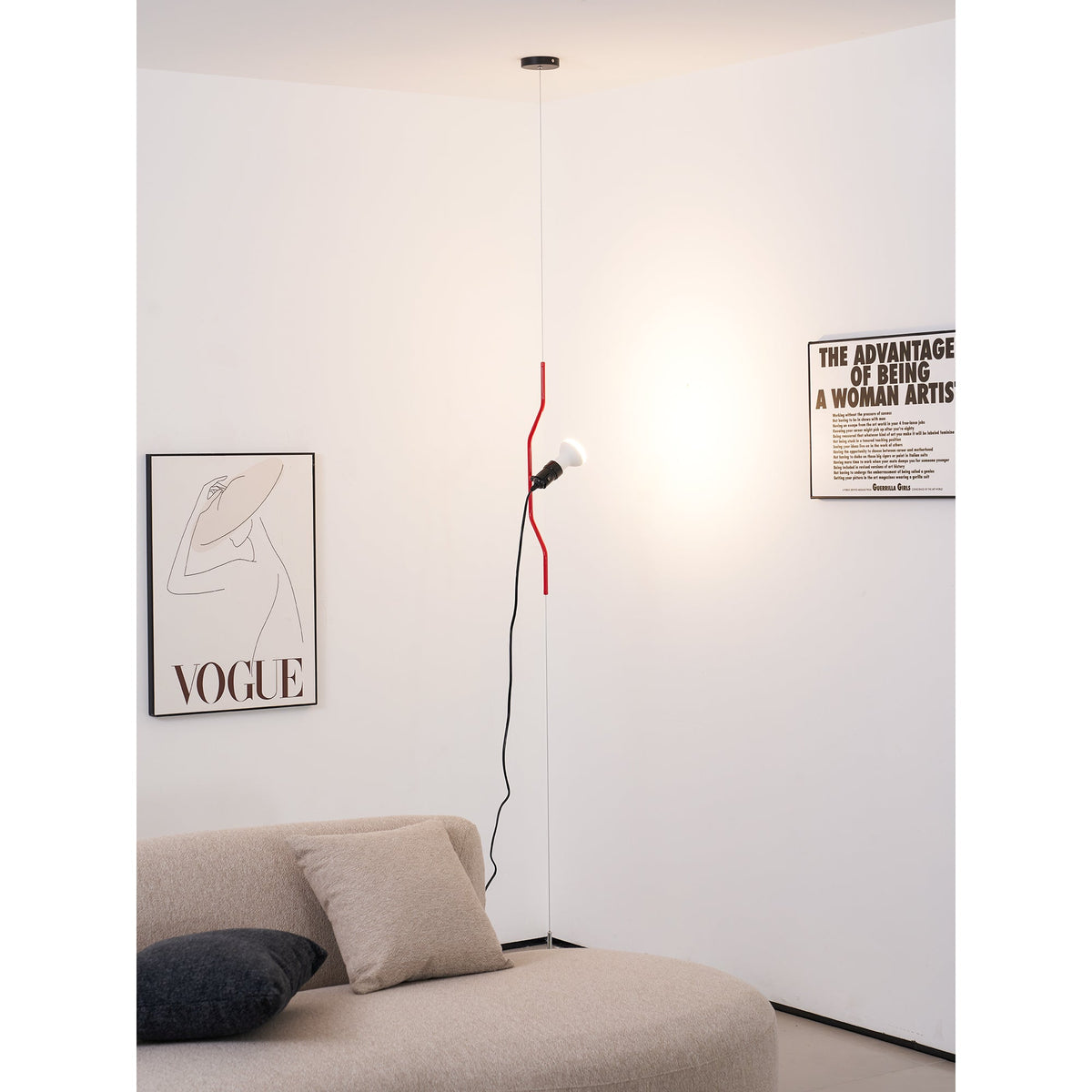 Lampada a Cavo Tensionato da Pavimento a Soffitto – Faro Regolabile
