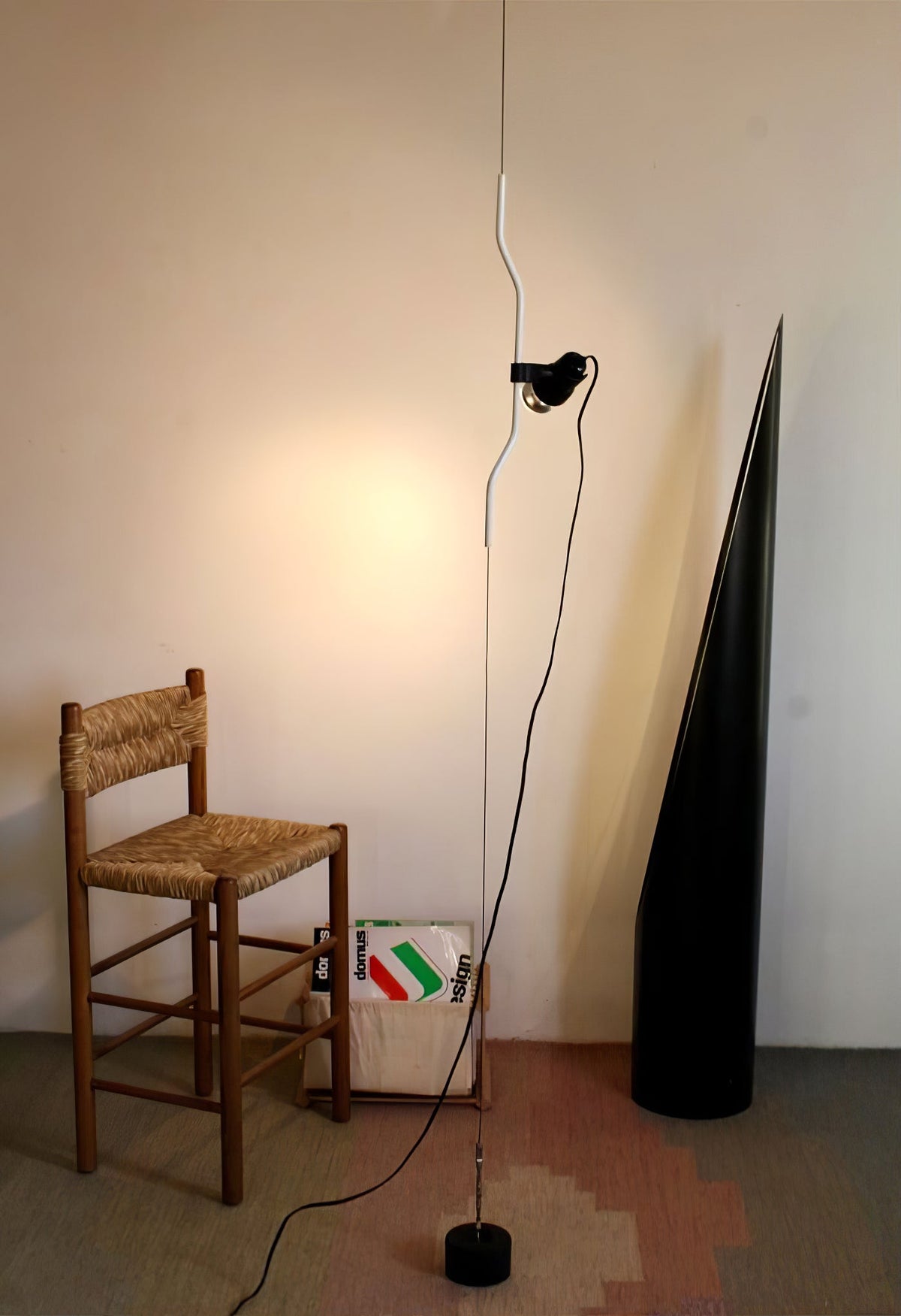 Lampada a Cavo Tensionato da Pavimento a Soffitto – Faro Regolabile