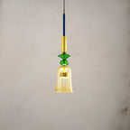 Lampada a sospensione in vetro colorato pastello con paralume a campana