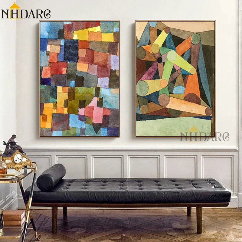 Paul Klee Quadro – Stampa su tela – Colorato – 60×90 cm – Arte Moderna Astratta per il soggiorno