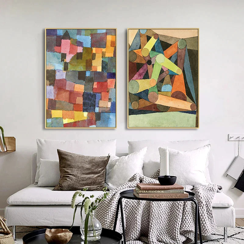 Paul Klee Quadro – Stampa su tela – Colorato – 60×90 cm – Arte Moderna Astratta per il soggiorno