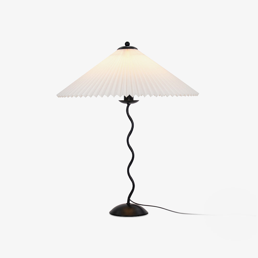 Lampada da tavolo Pavon – Metallo & Tessuto – Nero, Beige, Bianco, Verde Scuro – Design Moderno