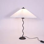 Lampada da tavolo Pavon – Metallo & Tessuto – Nero, Beige, Bianco, Verde Scuro – Design Moderno