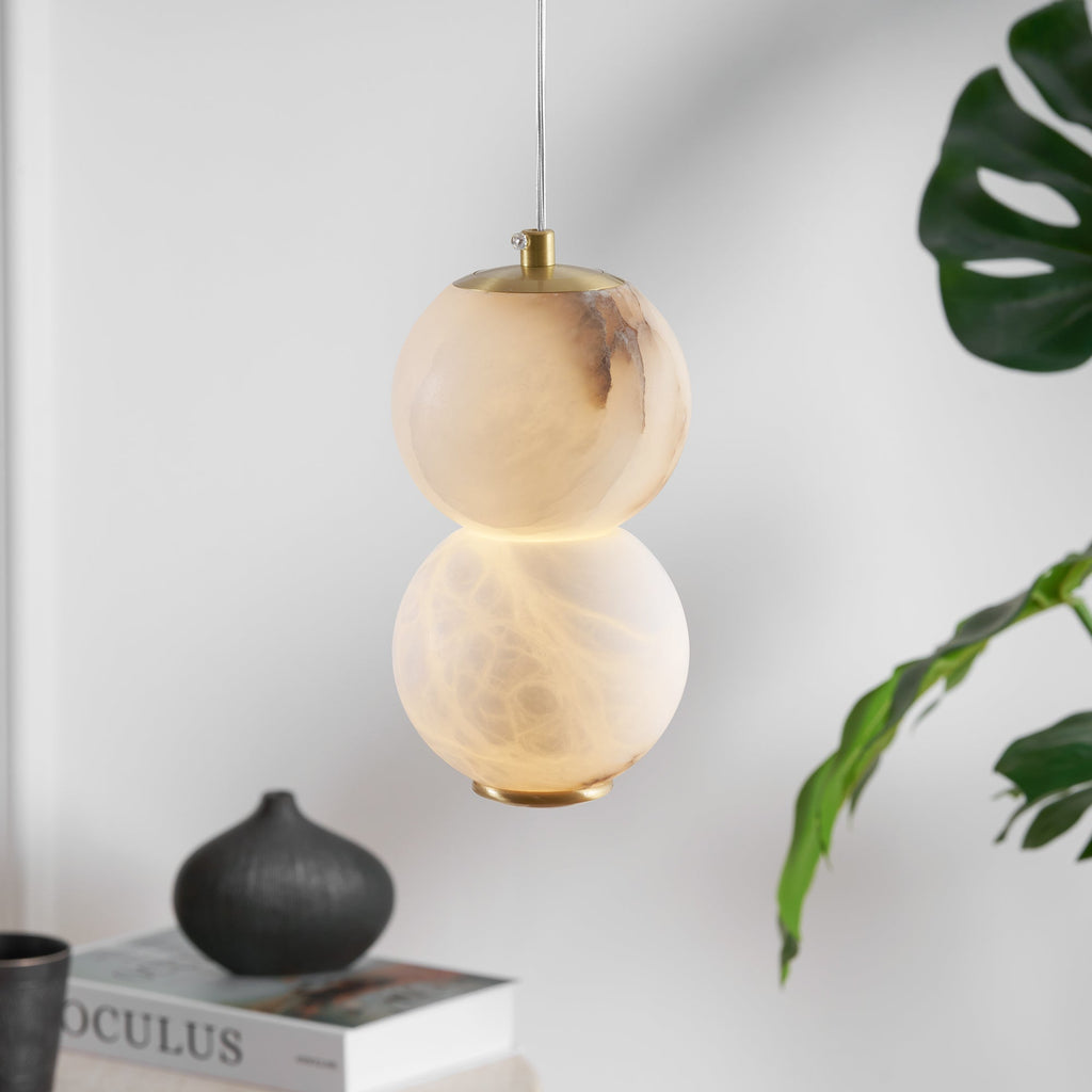 Lampada a Sospensione in Alabastro Perla