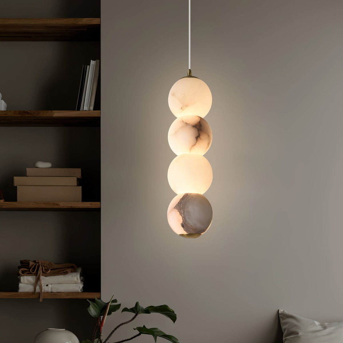 Lampada a Sospensione in Alabastro Perla