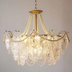 Lampadario in vetro perle