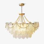 Lampadario in vetro perle