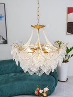 Lampadario in vetro perle