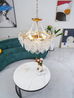 Lampadario in vetro perle