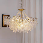 Lampadario in vetro perle