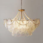 Lampadario in vetro perle