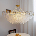 Lampadario in vetro perle