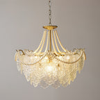 Lampadario in vetro perle