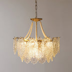 Lampadario in vetro perle