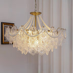Lampadario in vetro perle