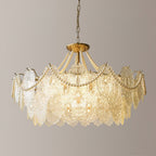 Lampadario in vetro perle