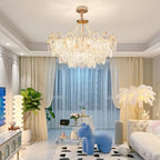 Lampadario in vetro perle