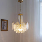 Lampadario in vetro perle