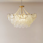 Lampadario in vetro perle