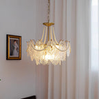 Lampadario in vetro perle