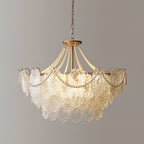 Lampadario in vetro perle