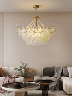 Lampadario in vetro perle