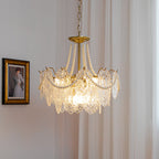 Lampadario in vetro perle