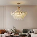 Lampadario in vetro perle