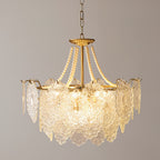 Lampadario in vetro perle