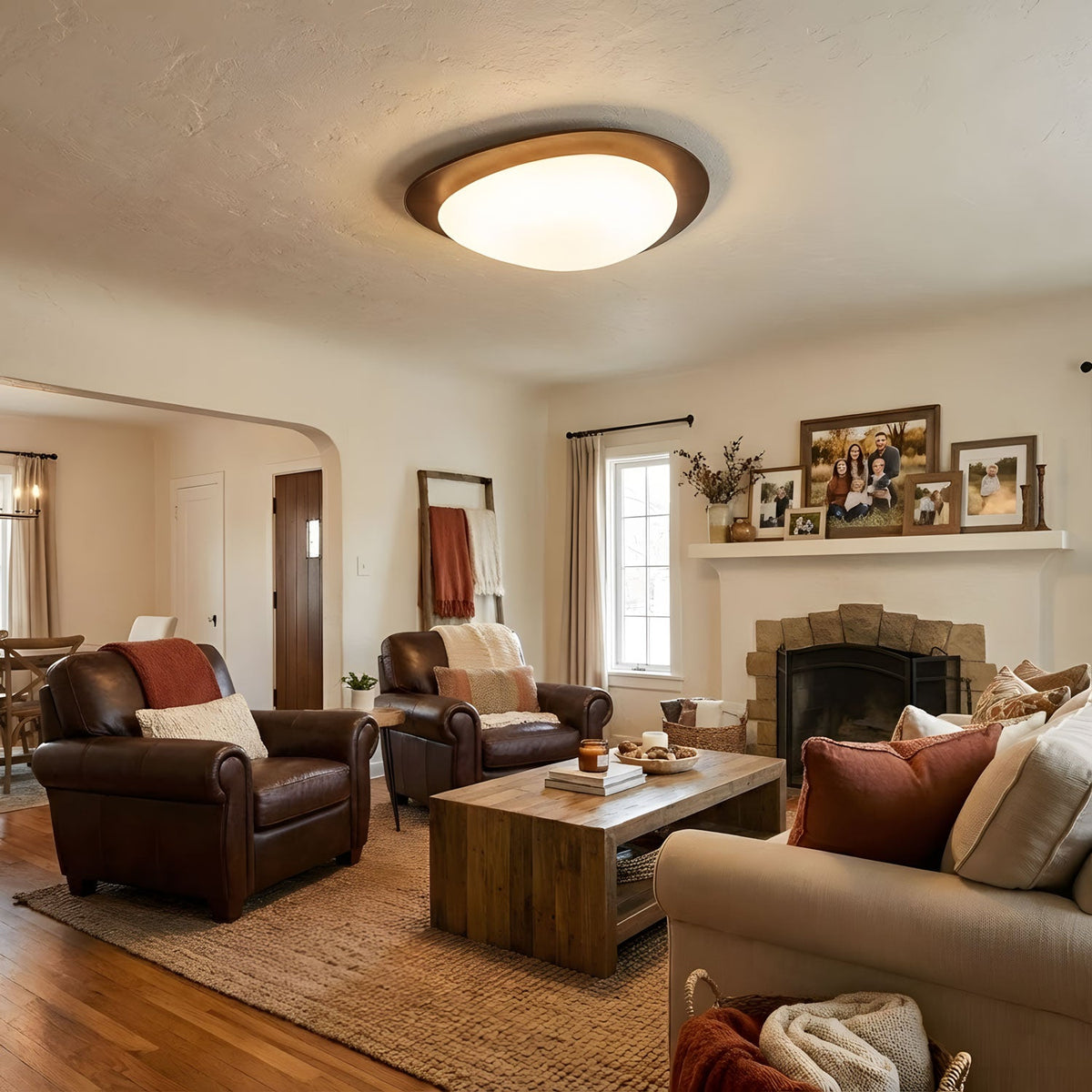 Lampada da soffitto in legno Pebble