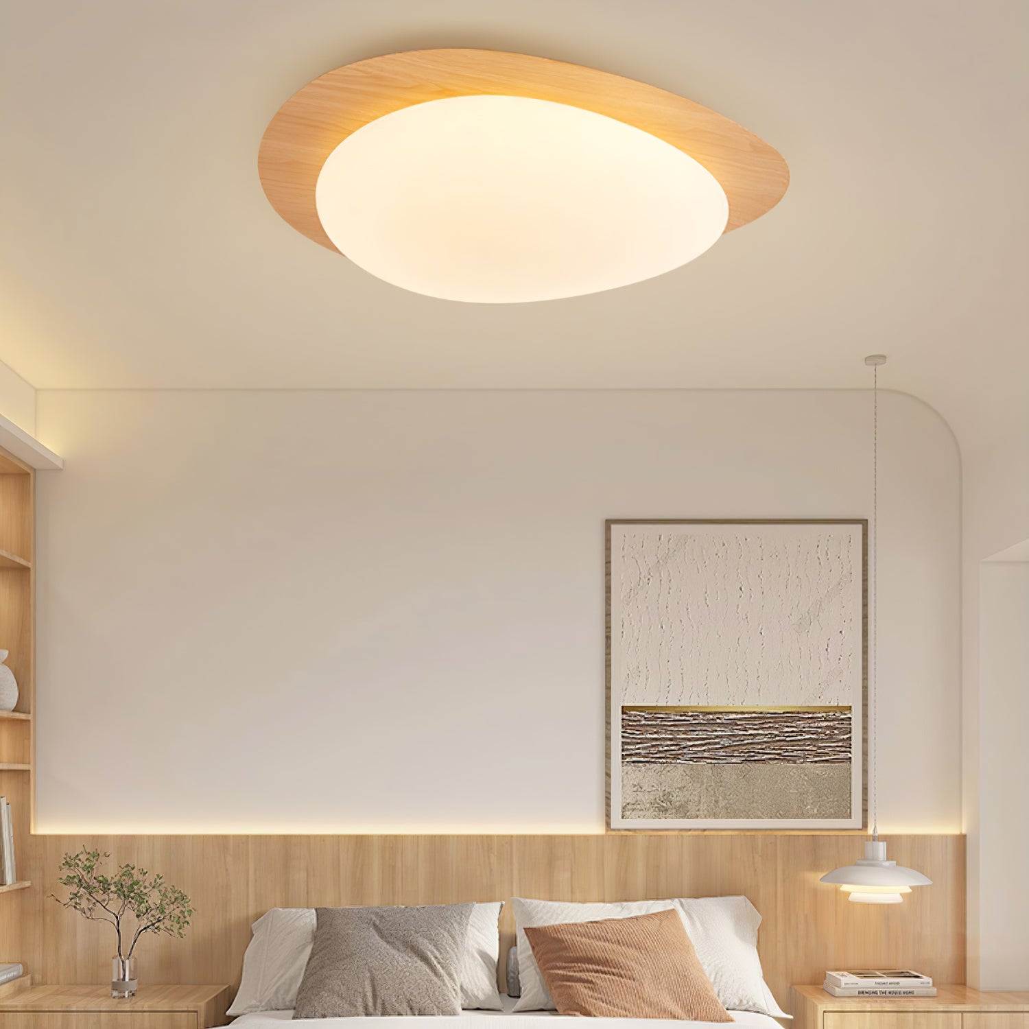 Quisti Pebble Walnut Ceiling Light