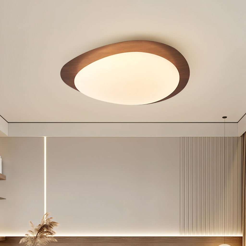 Quisti Pebble Walnut Ceiling Light