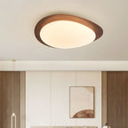 Muto Lampada da Soffitto a Forma di Ciottolo in Noce