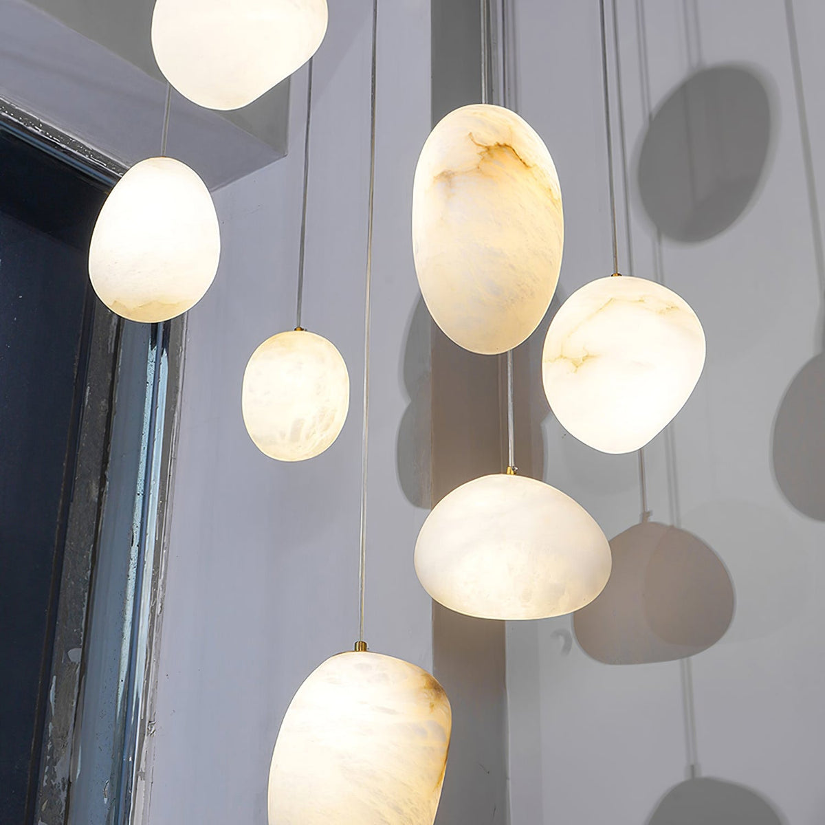 Lampada a sospensione Pebbles in Alabastro