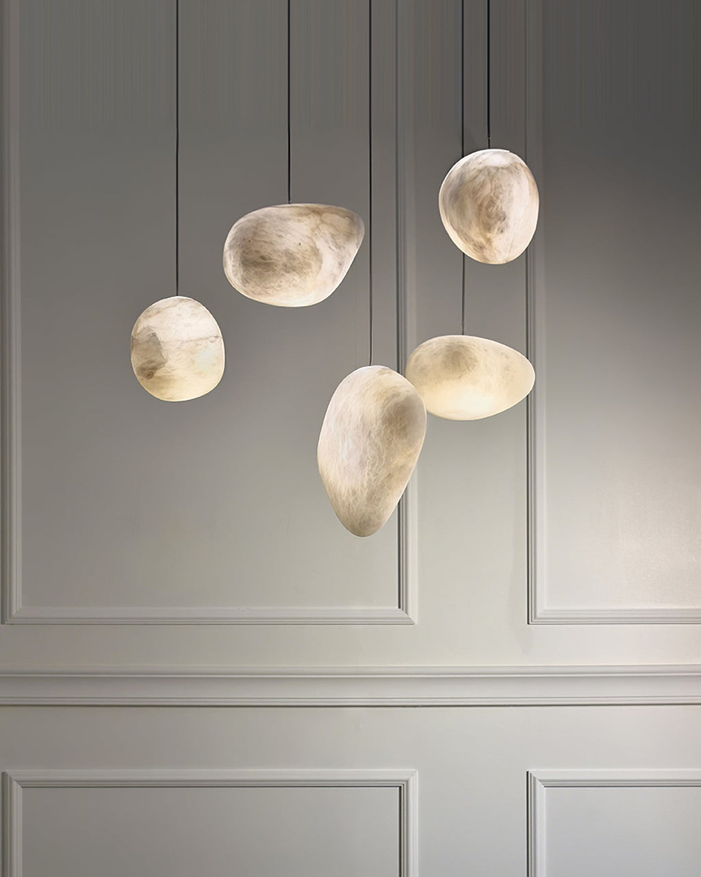 Lampada a sospensione Pebbles in Alabastro
