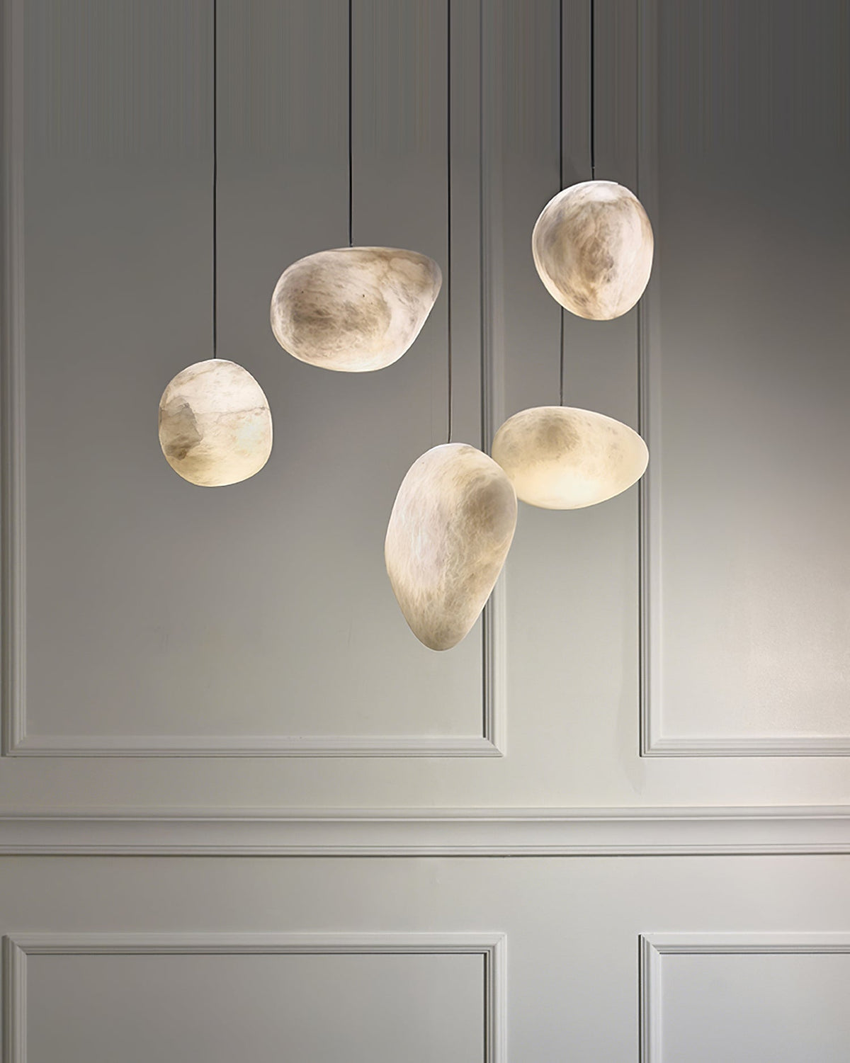 Lampada a sospensione Pebbles in Alabastro