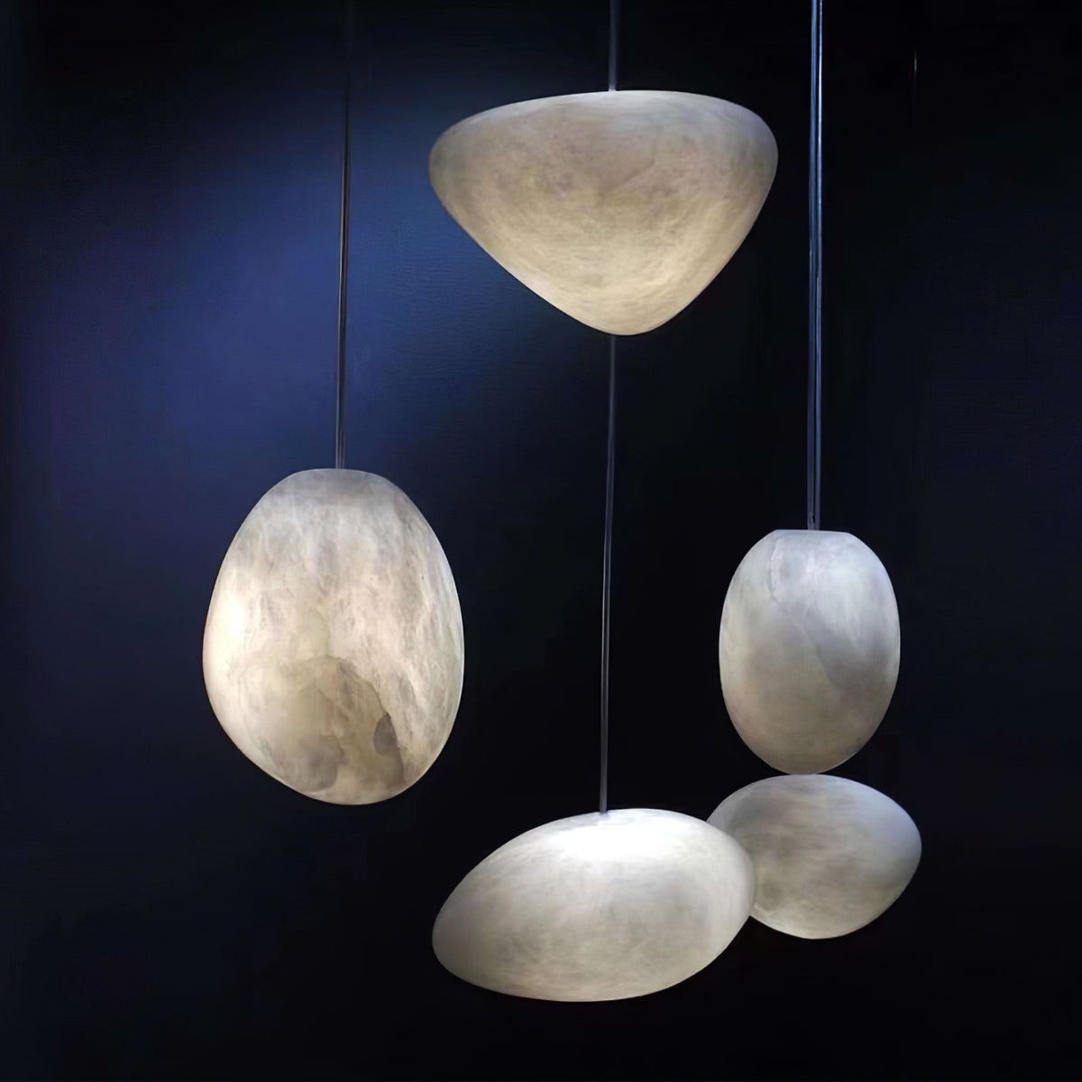 Lampada a sospensione Pebbles in Alabastro