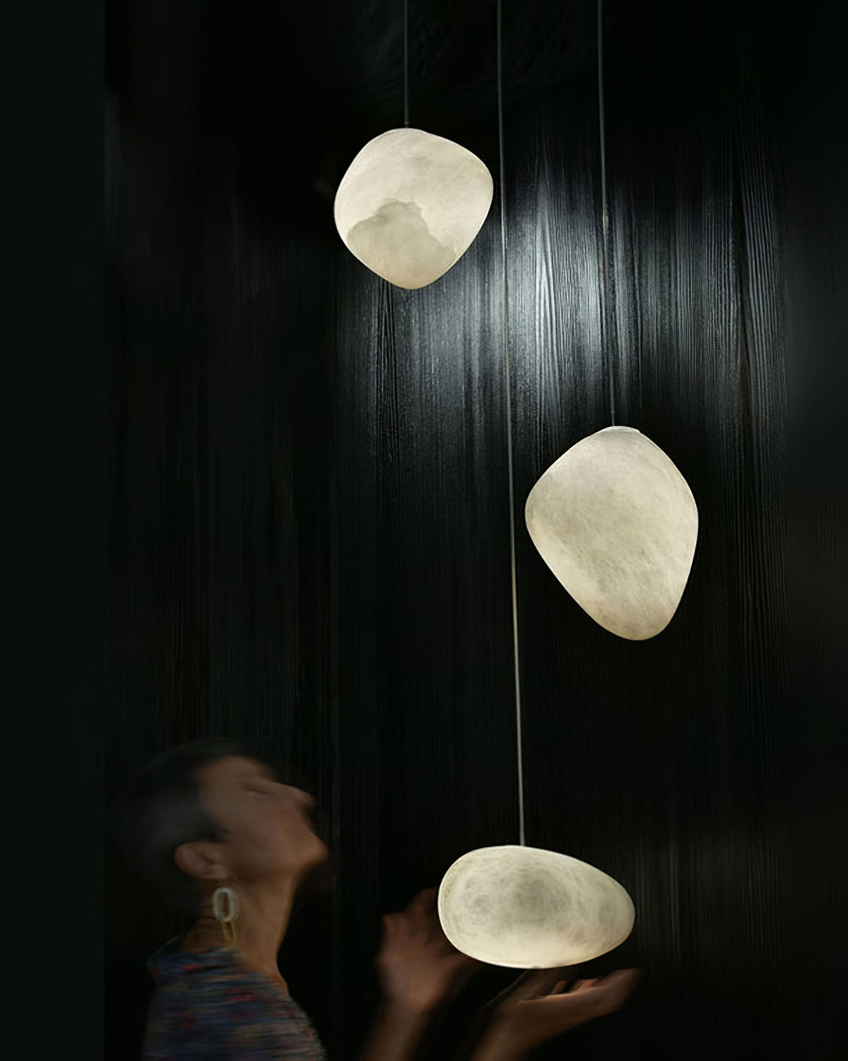 Lampada a sospensione Pebbles in Alabastro