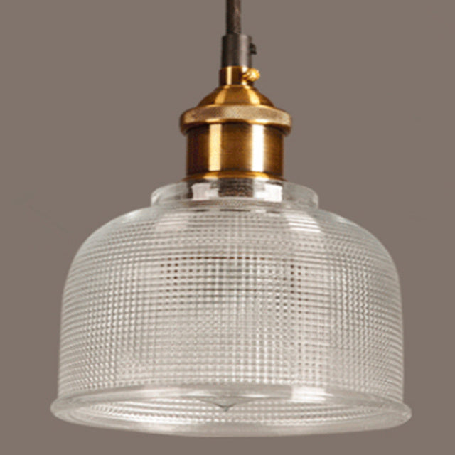 Lampada a sospensione in vetro retro | Design vintage europeo