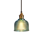 Lampada a sospensione in vetro retro | Design vintage europeo