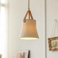 Lampadario Lorento – Ceramica & Pelle – Bianco/Oro/Arancione – Ø 30 cm – Design Elegante per Sala da Pranzo e Soggiorno
