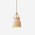 Lampadario Lorento – Ceramica & Pelle – Bianco/Oro/Arancione – Ø 30 cm – Design Elegante per Sala da Pranzo e Soggiorno