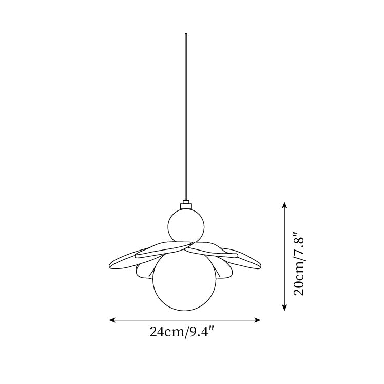 Lampadario Svalon – Vetro – Rosa – Ø40 cm – Ispirato alla natura per sala da pranzo e soggiorno