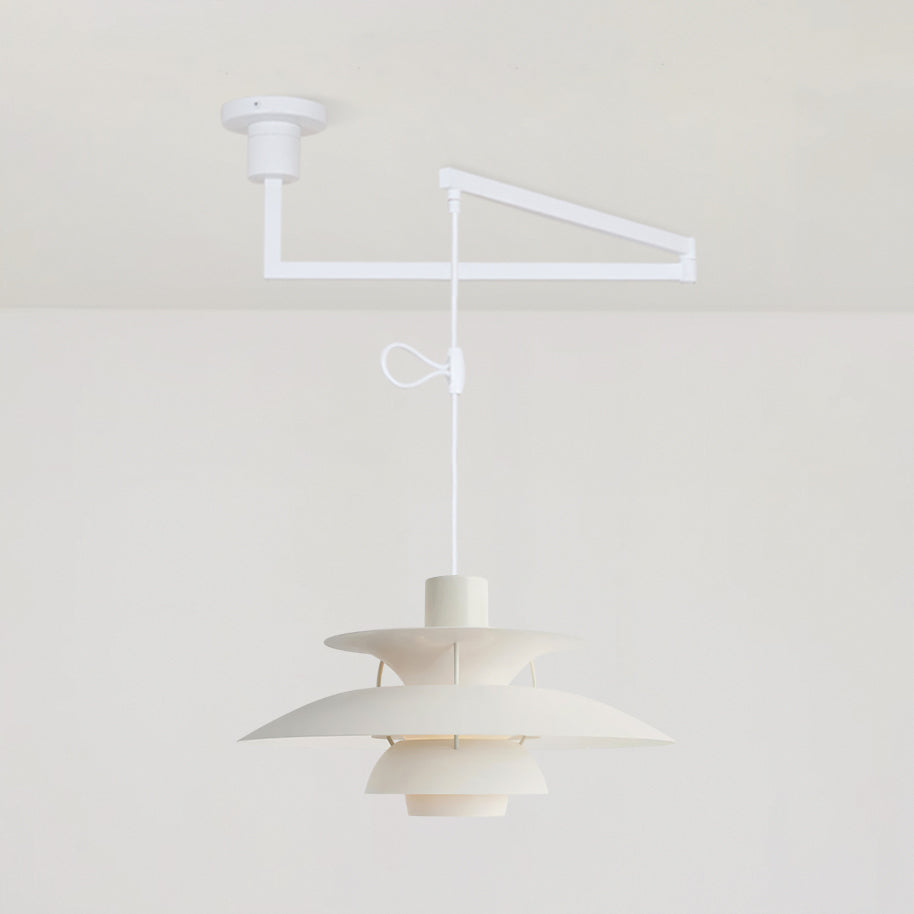 Lampada a sospensione – Alluminio e Ottone – Nero – Ø 30 cm – Regolabile per sala da pranzo e soggiorno