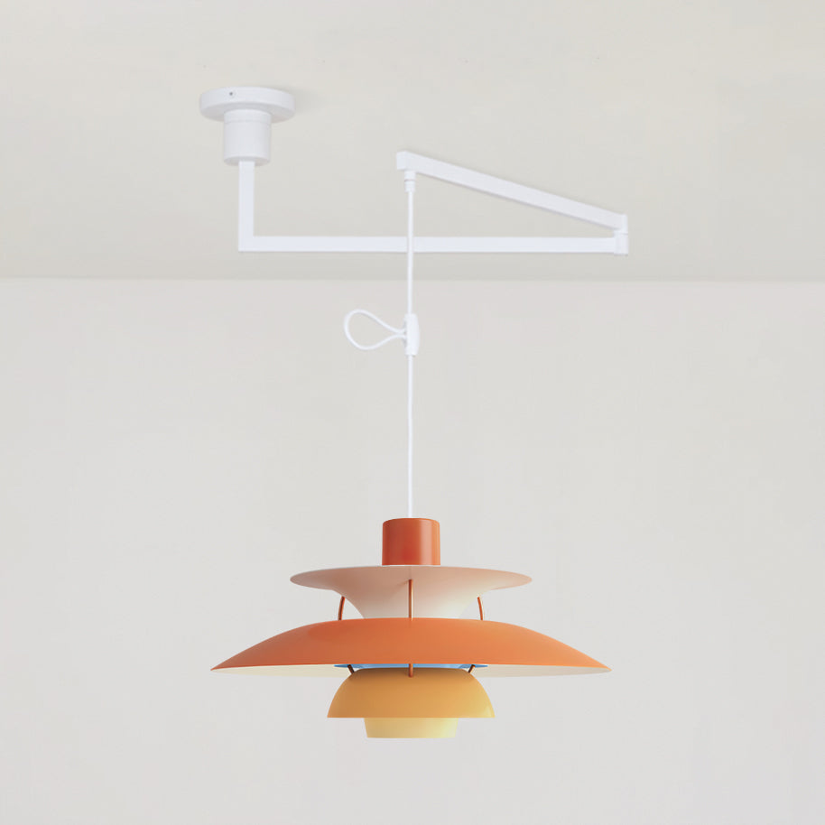 Lampada a sospensione – Alluminio e Ottone – Nero – Ø 30 cm – Regolabile per sala da pranzo e soggiorno